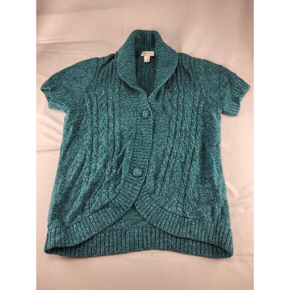 Womens Christopher & Banks Teal Sweater Size Large Cardigan - Picture 1 of 3